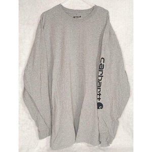Carhartt Original K231 Heavyweight Long-Sleeve Logo Shirt Sz 2XL Tall - Gray